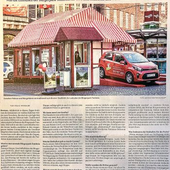 Weser-Kurier zum Start der Bürgerpark-Tombola